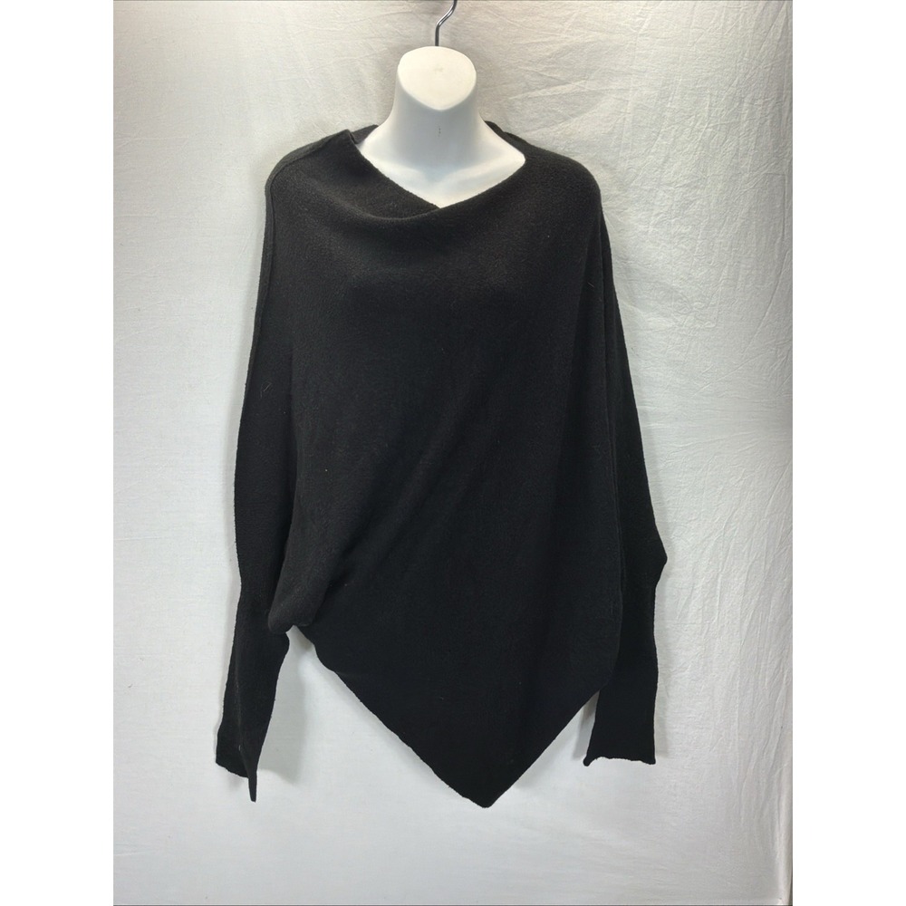 JAKI LONDON Women's black Asymmetrical dolman Neck Pullover City Chic OS